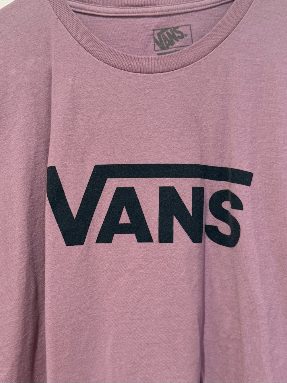 Vans Men's Short-Sleeve Logo Tee in Mauve with Black Print - Picture 2 of 4